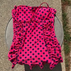 Polka dot swimsuit NWOT - halter tankini top